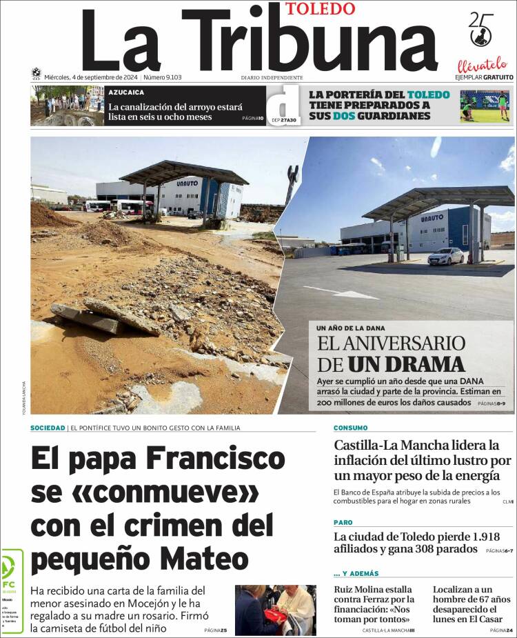 Portada de La Tribuna de Toledo (España)