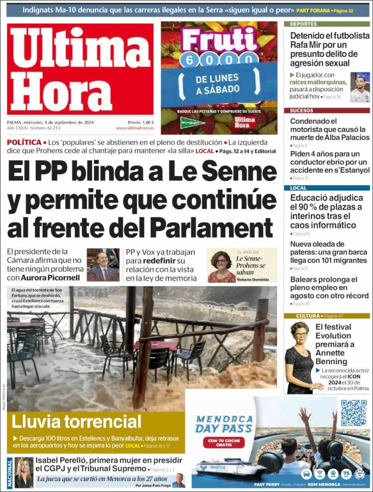 Portada de Última Hora (España)