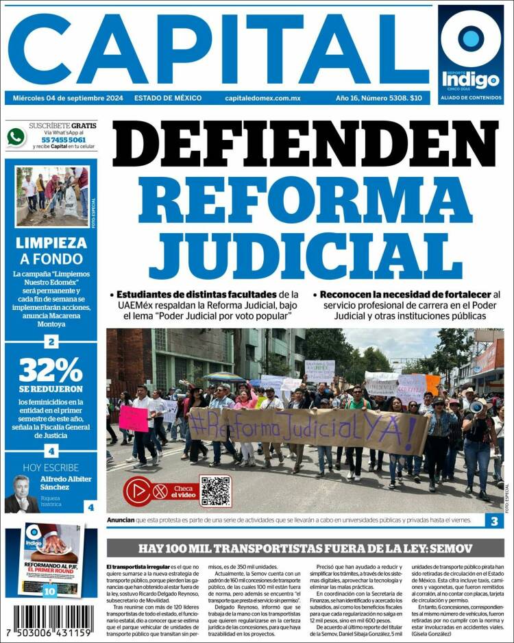 Portada de Capital México (México)