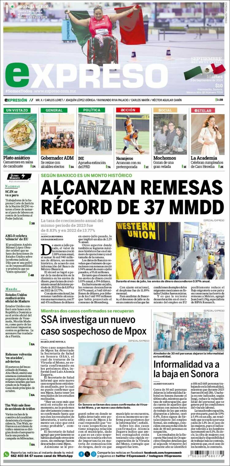 Portada de Expreso (México)
