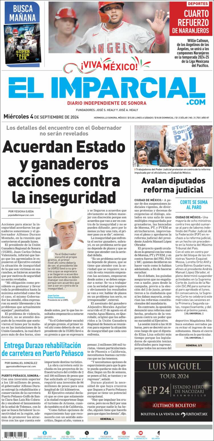 Portada de El Imparcial (México)