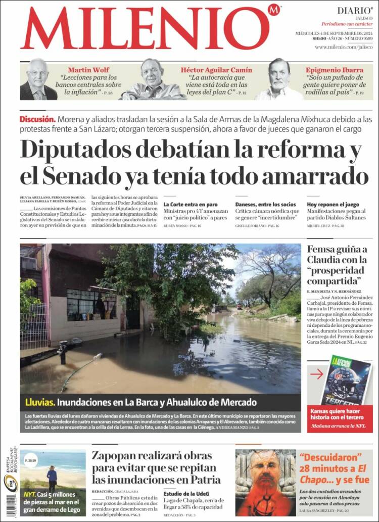 Portada de Milenio - Jalisco (México)