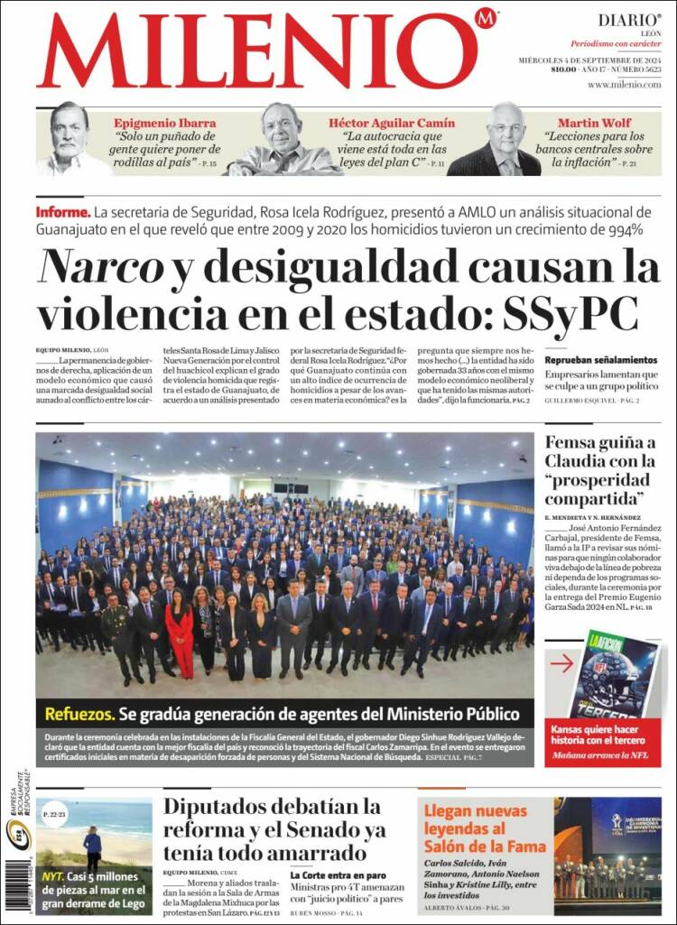 Portada de Milenio de León (México)