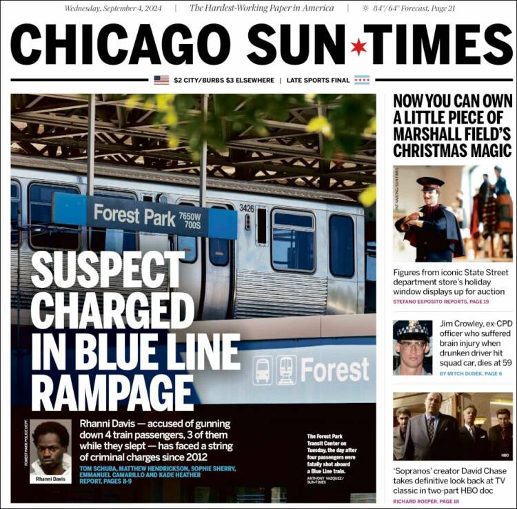 Portada de Chicago Sun-Times (USA)