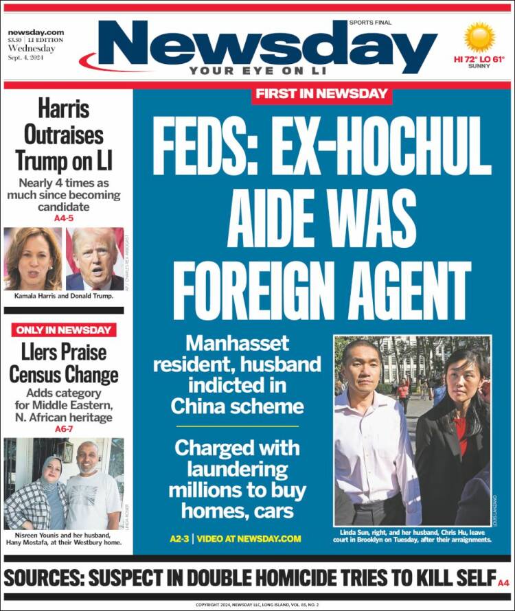 Portada de Newsday (USA)