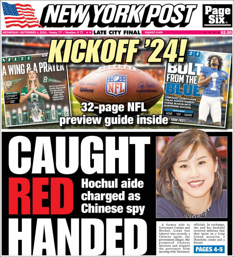 Portada de New York Post (USA)