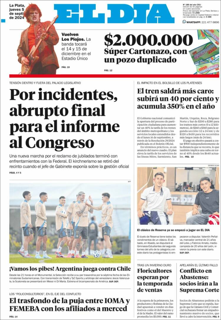 Portada de El Día de la Plata (Argentina)