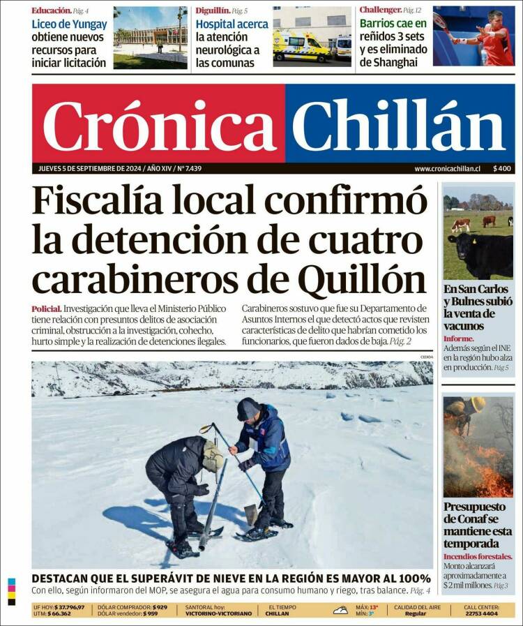Portada de Crónica Chillán (Chile)