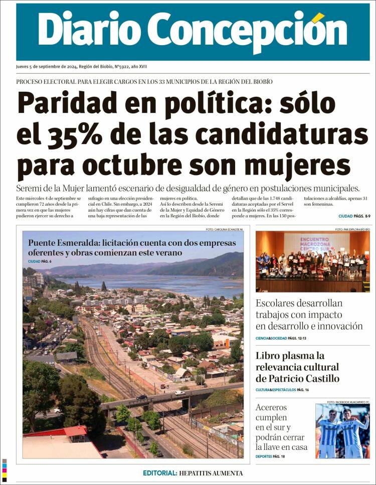 Portada de Diario de Concepción (Chile)