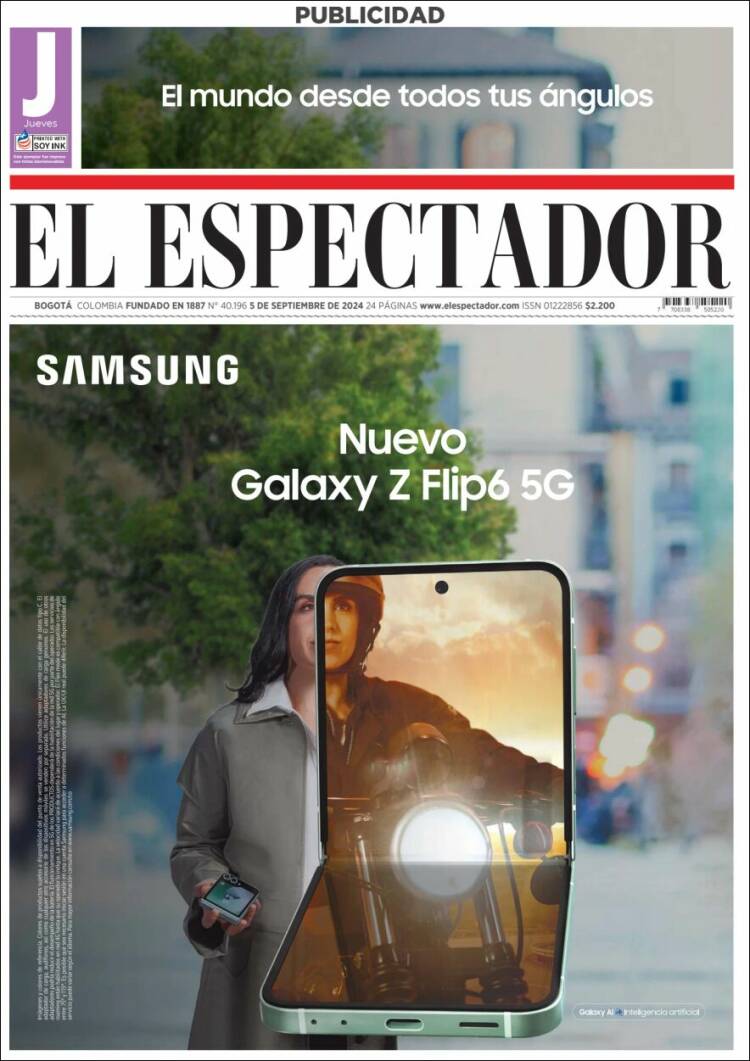 Portada de El Espectador (Colombia)