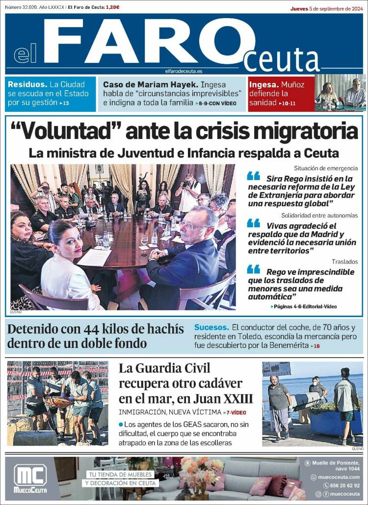 Portada de El Faro de Ceuta (España)