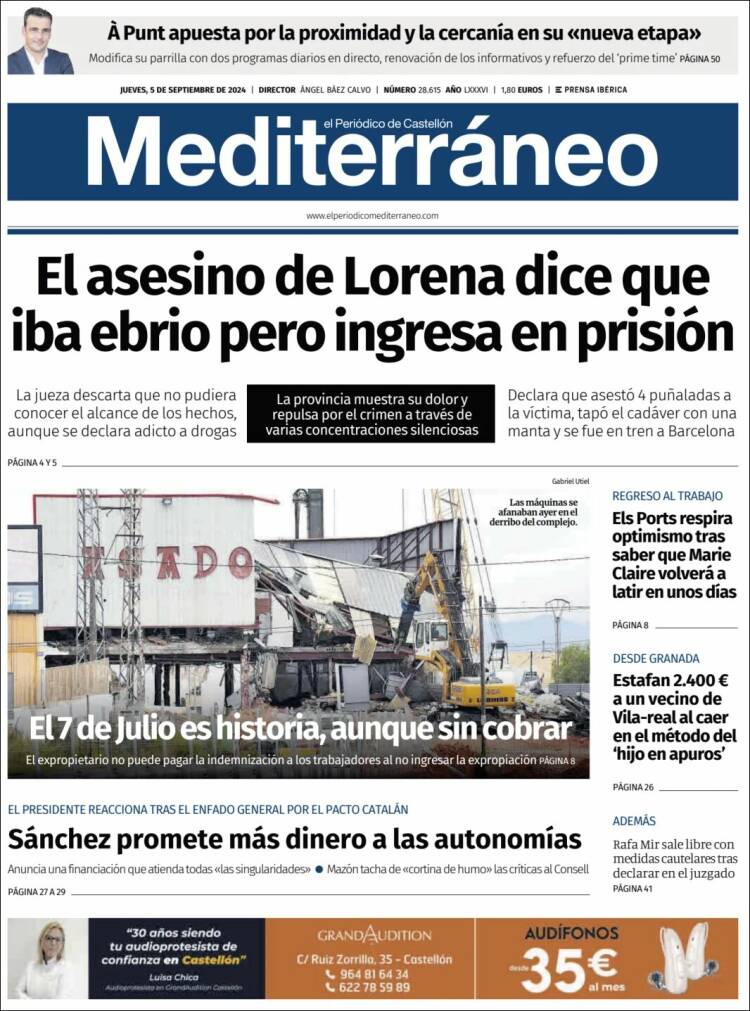 Portada de El Periódico Mediterraneo (España)
