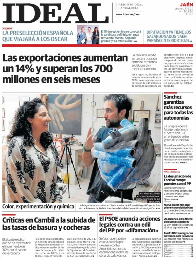Portada de El Ideal de Jaén (España)