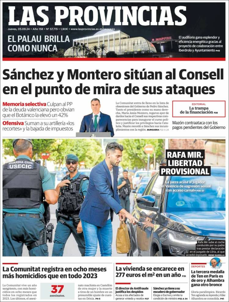 Portada de Las Provincias (España)