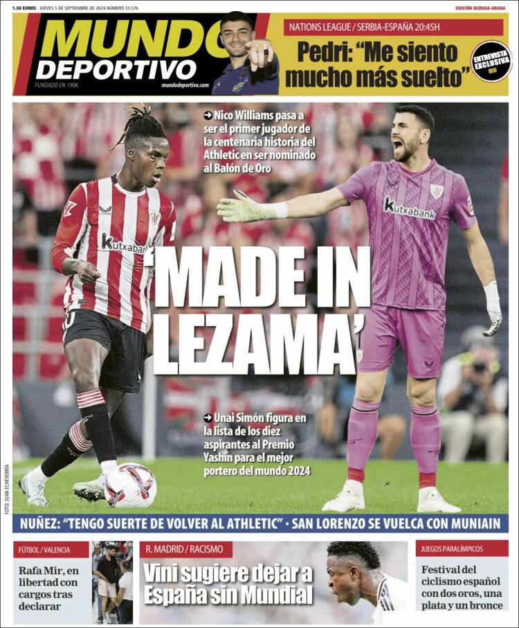 Portada de Mundo Deportivo Bizkaia (España)
