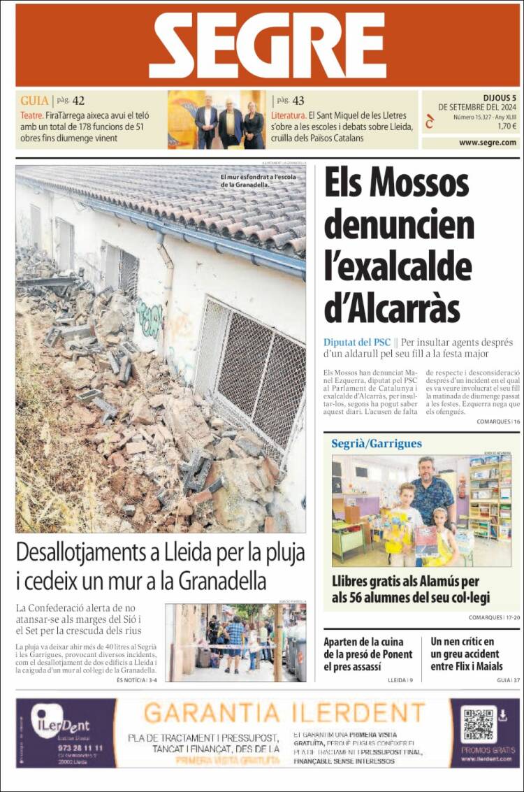Portada de Segre (España)