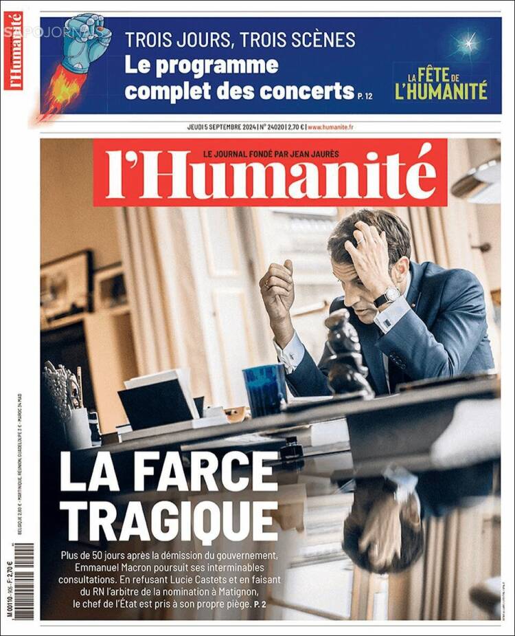 Portada de l'Humanite (Francia)