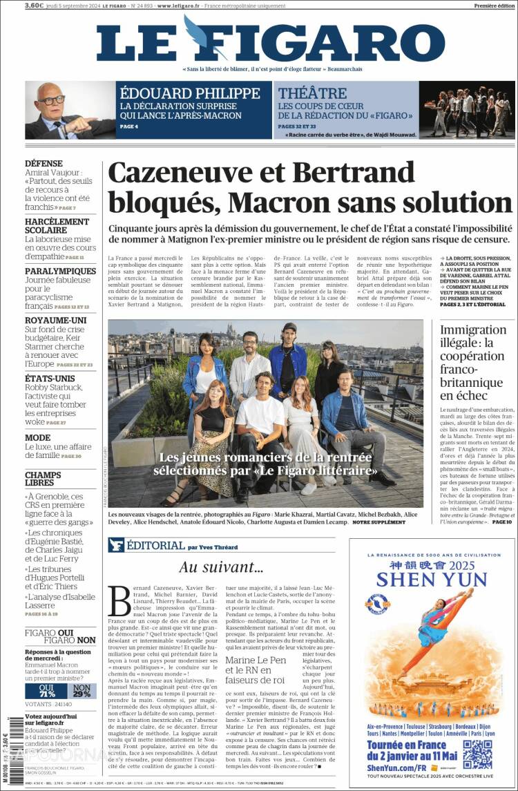 Portada de Le Figaro (Francia)