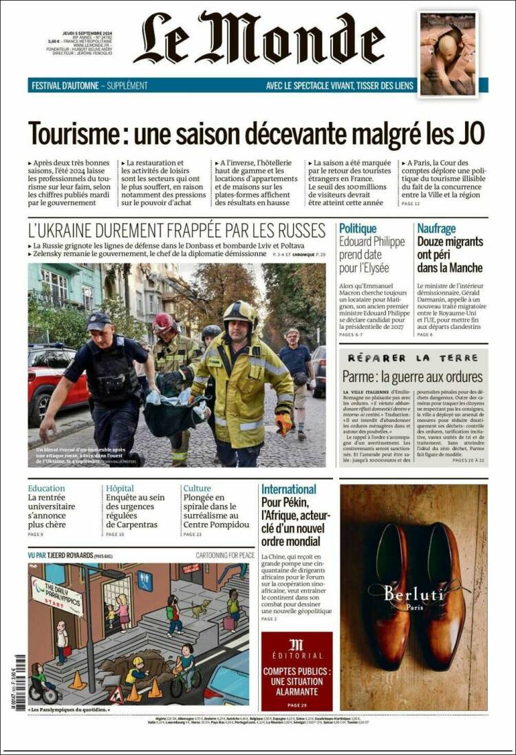 Portada de Le Monde (Francia)