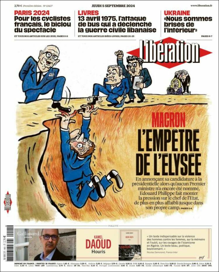 Portada de Libération (Francia)