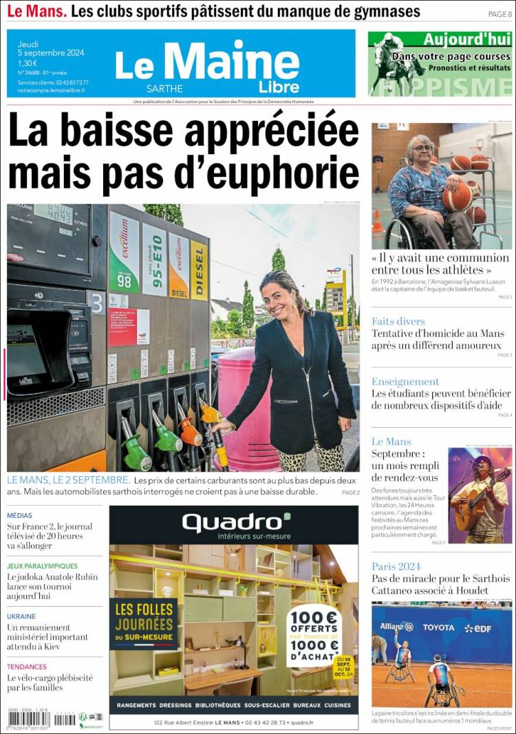 Portada de Le Maine Libre (Francia)