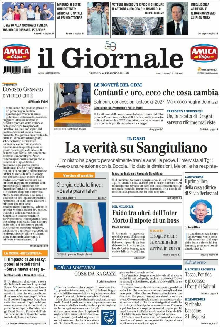 Portada de il Giornale (Italia)
