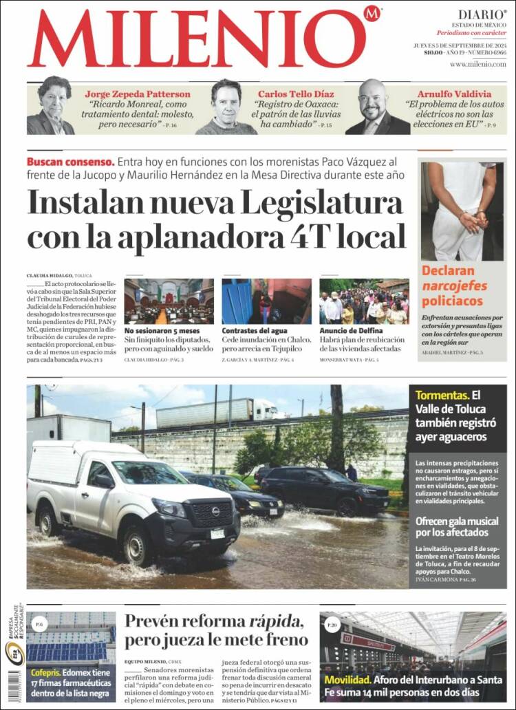 Portada de Milenio - Estado de México (M&eacute;xico)