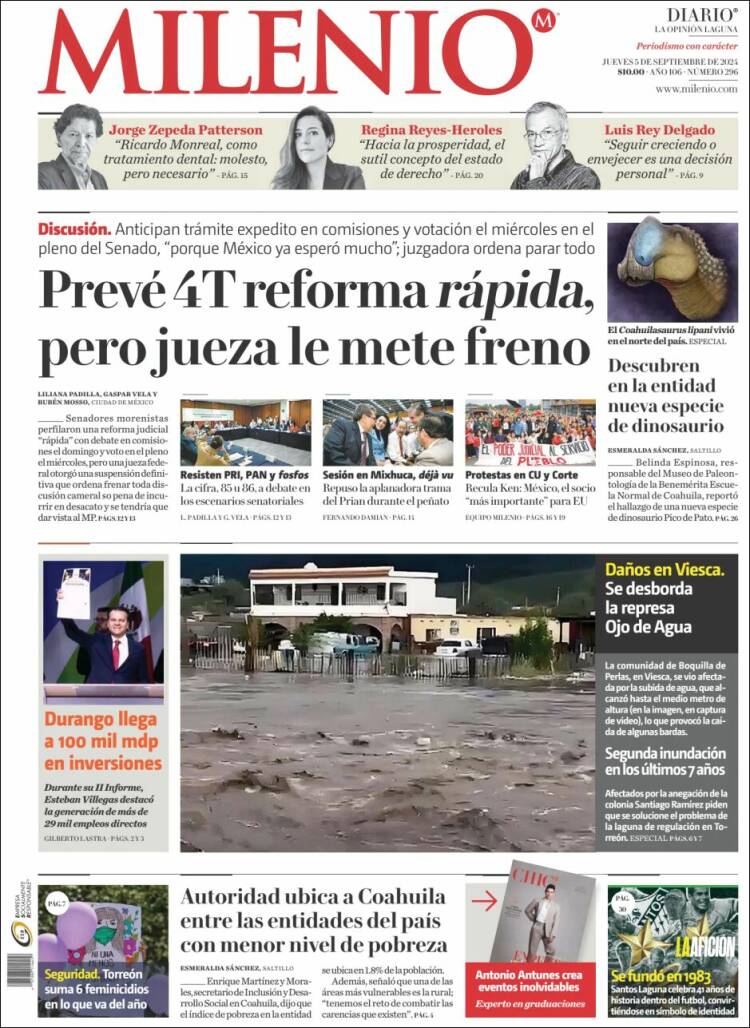 Portada de Milenio - Laguna (M&eacute;xico)
