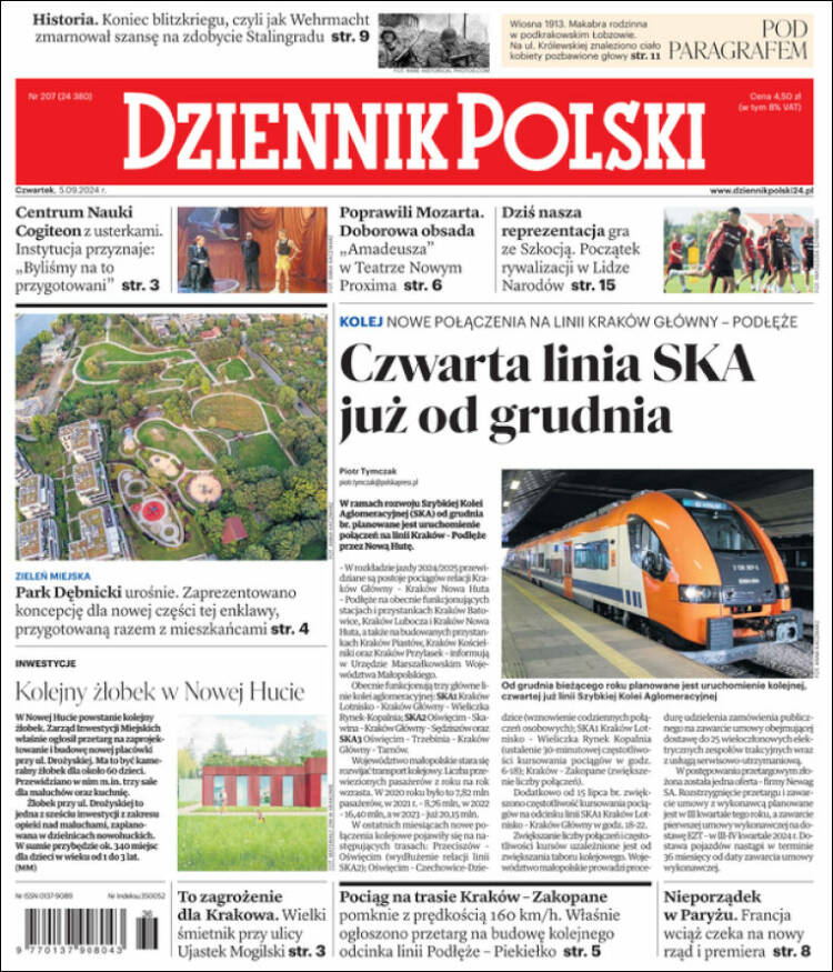Portada de Dziennik (Polonia)