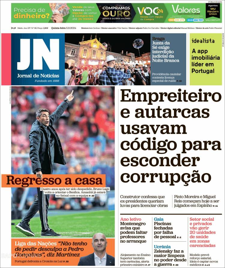 Portada de Jornal de Notícias (Portugal)
