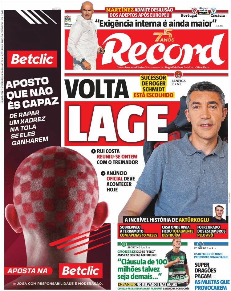 Portada de Record (Portugal)