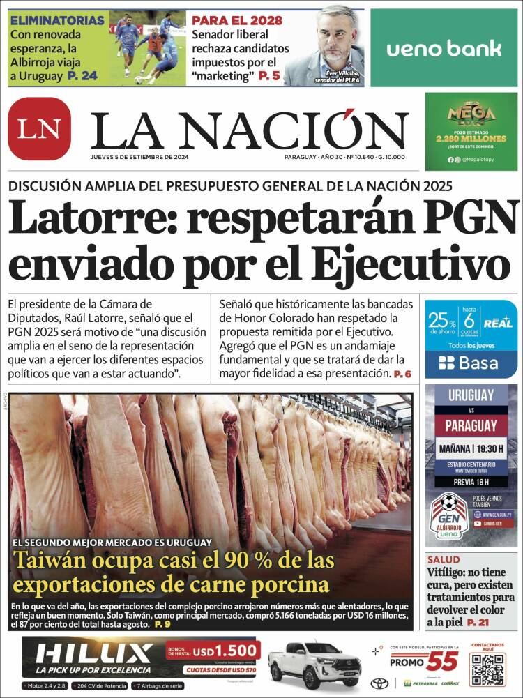 Portada de La Nación (Paraguay)