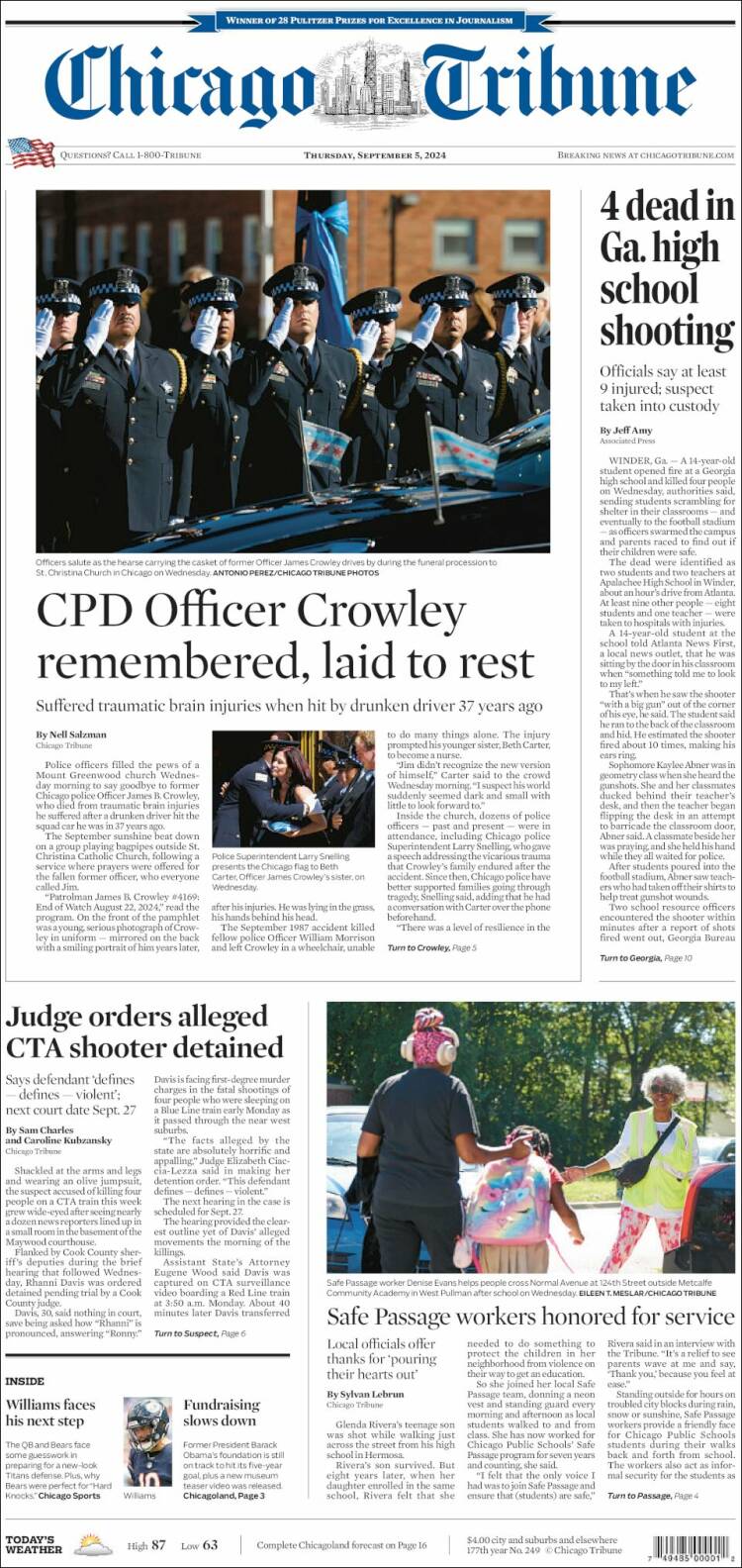 Portada de Chicago Tribune (USA)
