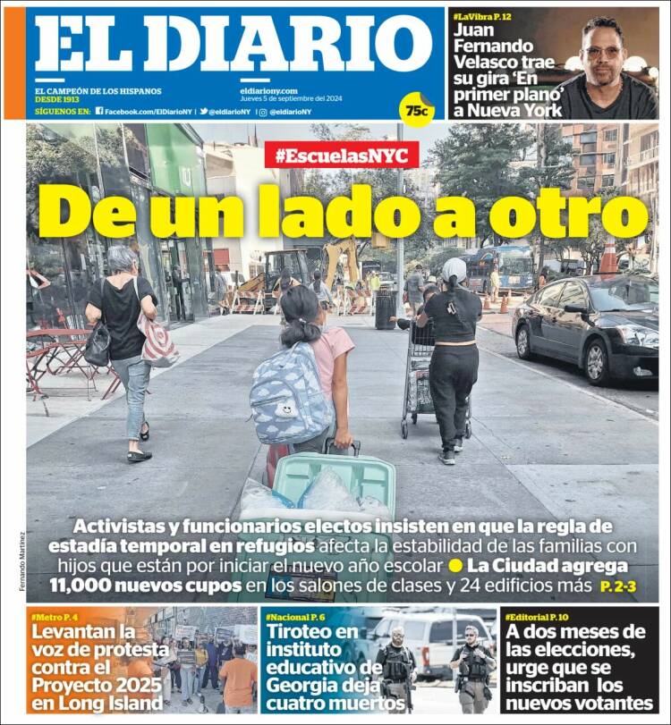 Portada de El Diario NY (USA)