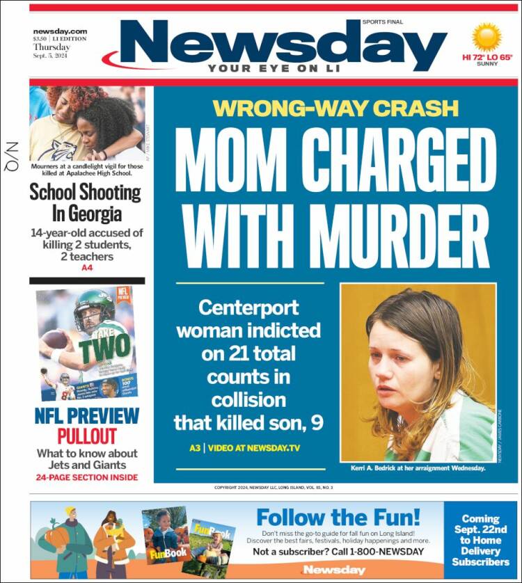 Portada de Newsday (USA)