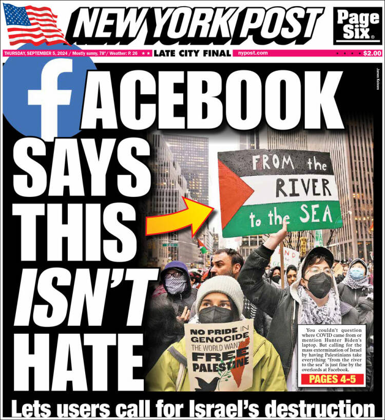 Portada de New York Post (USA)