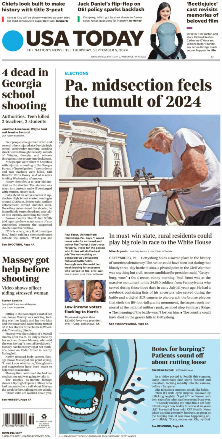 Portada de USA Today (USA)