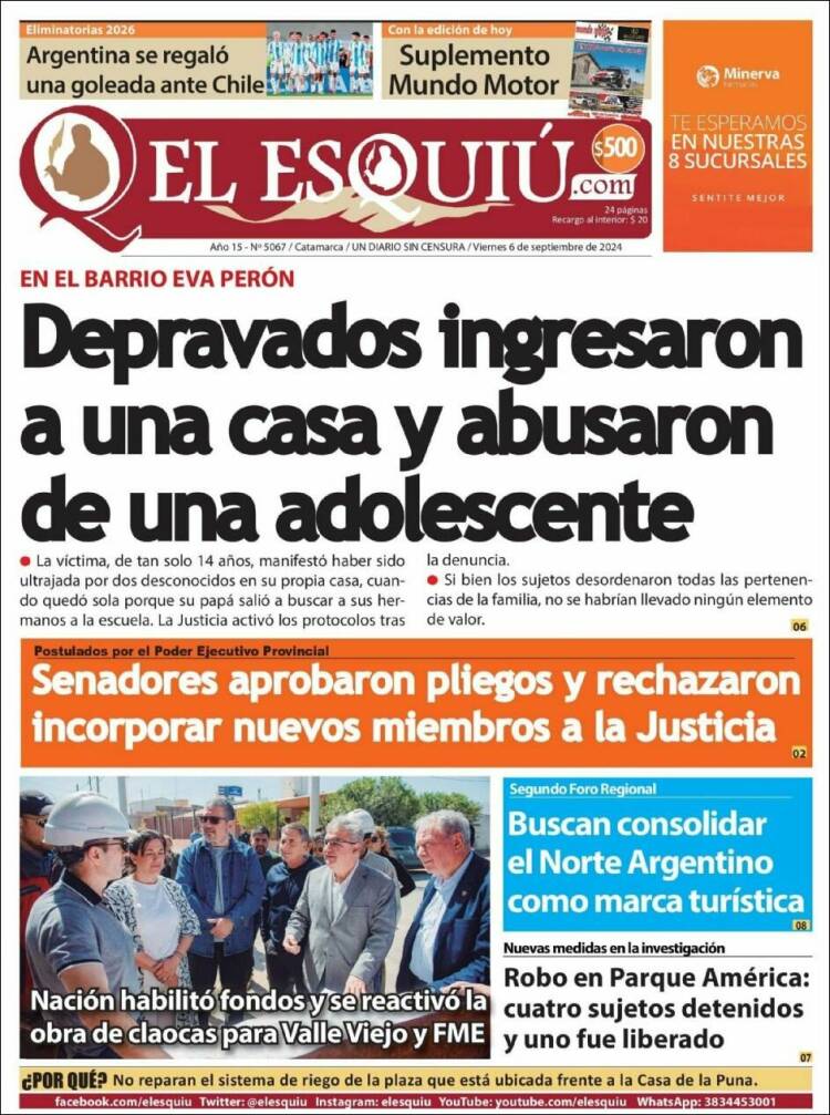 Portada de El Esquiu (Argentina)