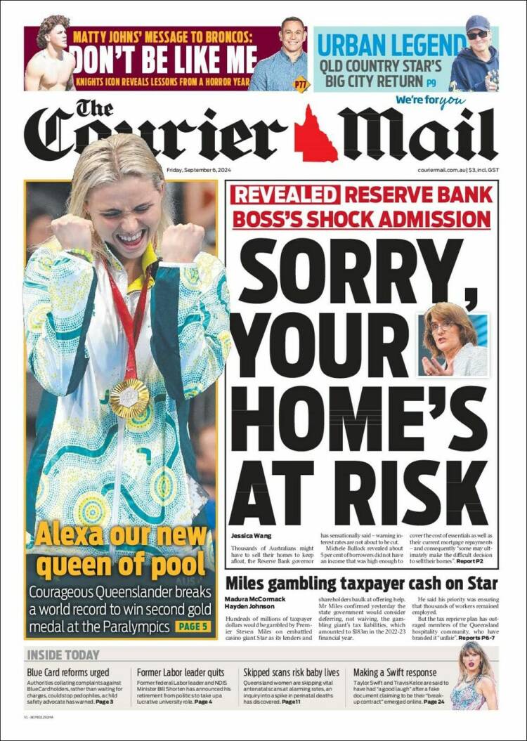 Portada de The Courier-Mail (Australia)