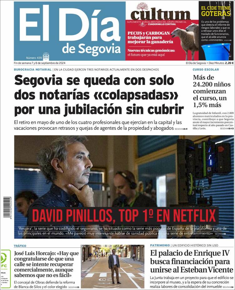 Portada de El Día de Segovia (España)