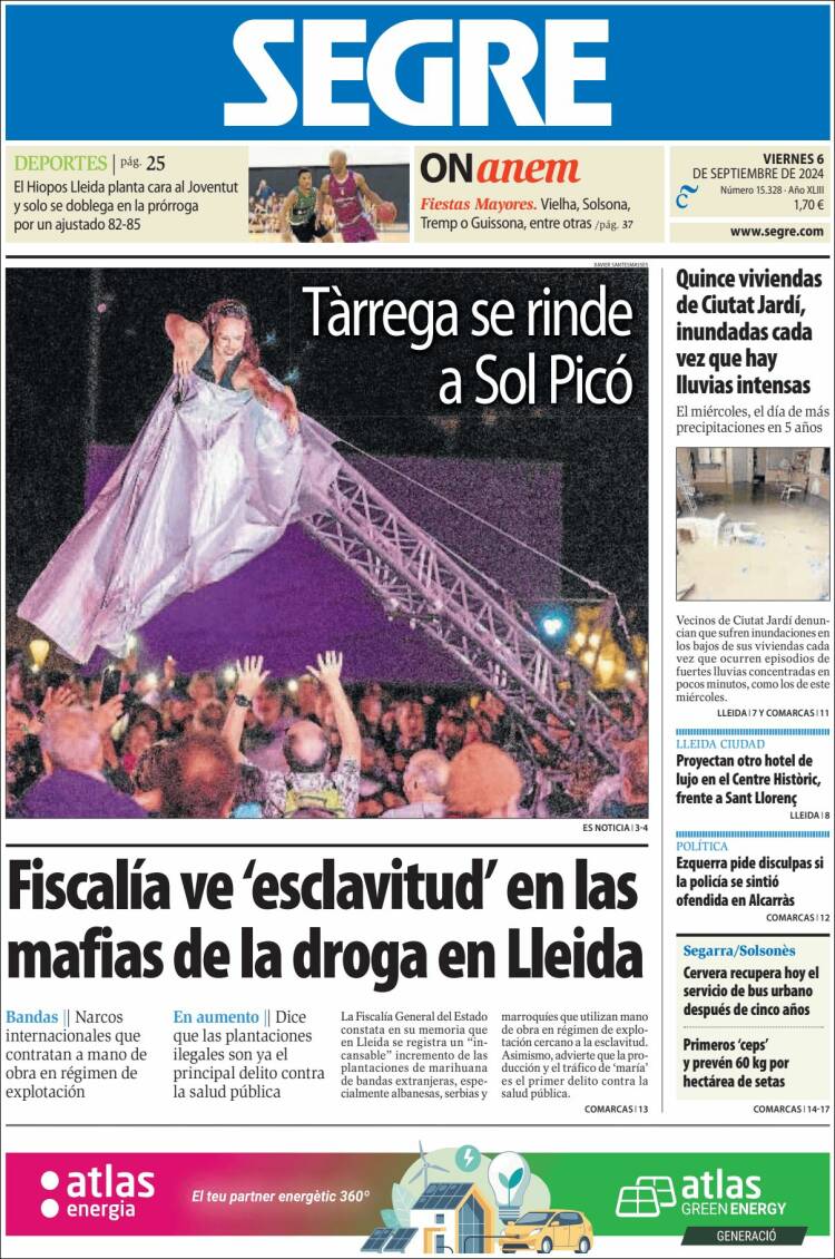 Portada de Segre  (España)