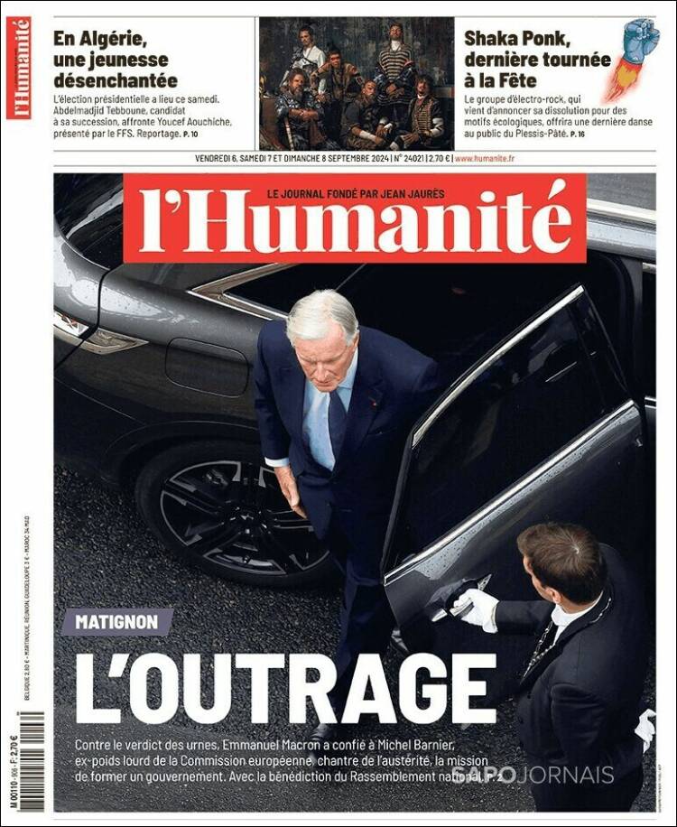 Portada de l'Humanite (Francia)