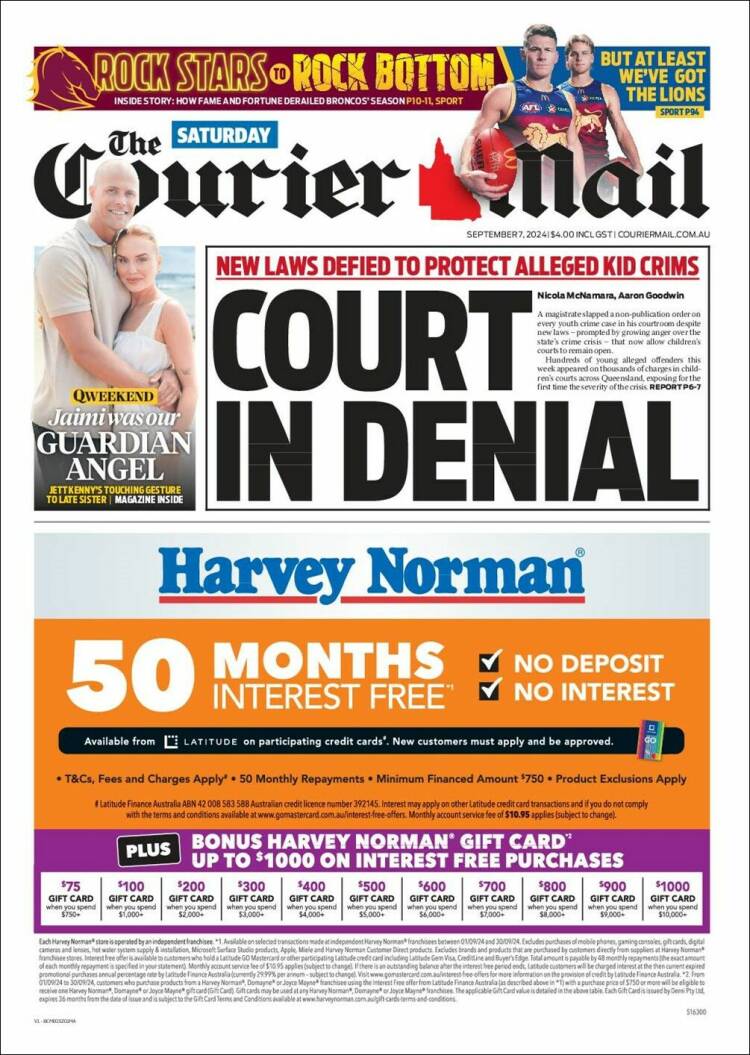 Portada de The Courier-Mail (Australia)