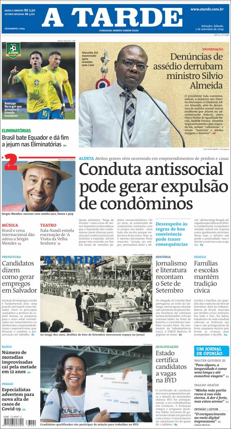 Portada de Diário A Tarde (Brasil)