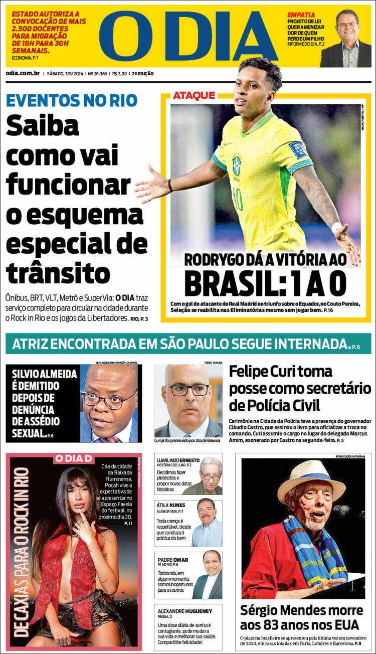 Portada de O Dia (Brasil)