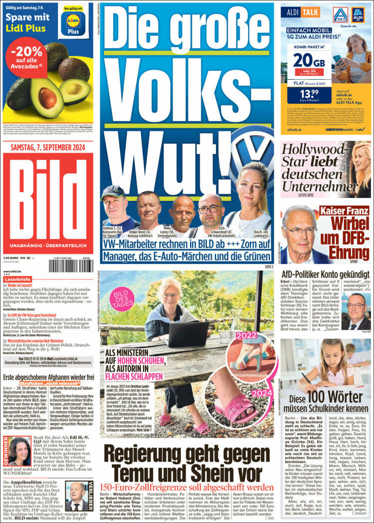 Portada de Bild (Alemania)