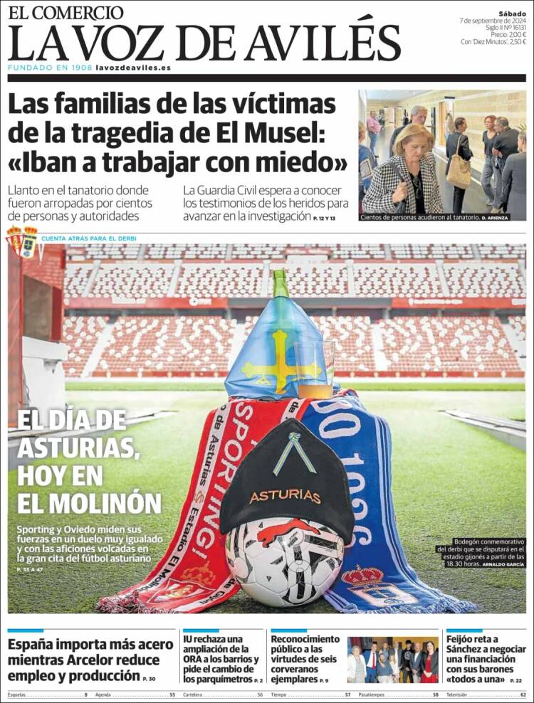 Portada de El Comercio - Avilés (España)