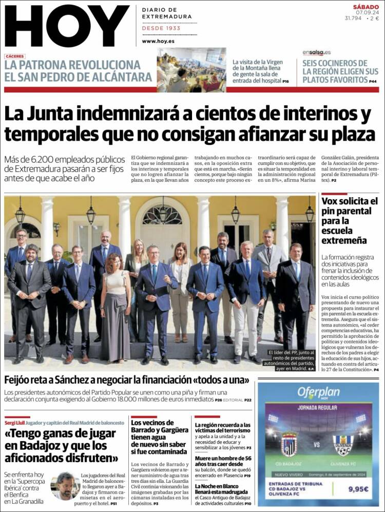 Portada de Hoy - Badajoz (España)