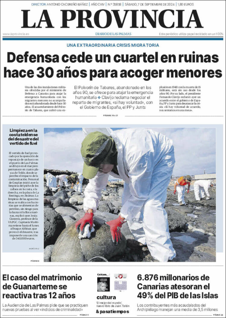 Portada de La Provincia (España)