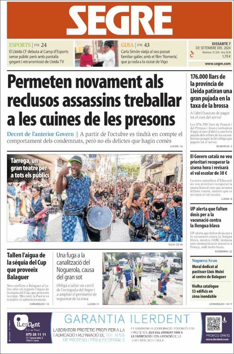 Portada de Segre (España)